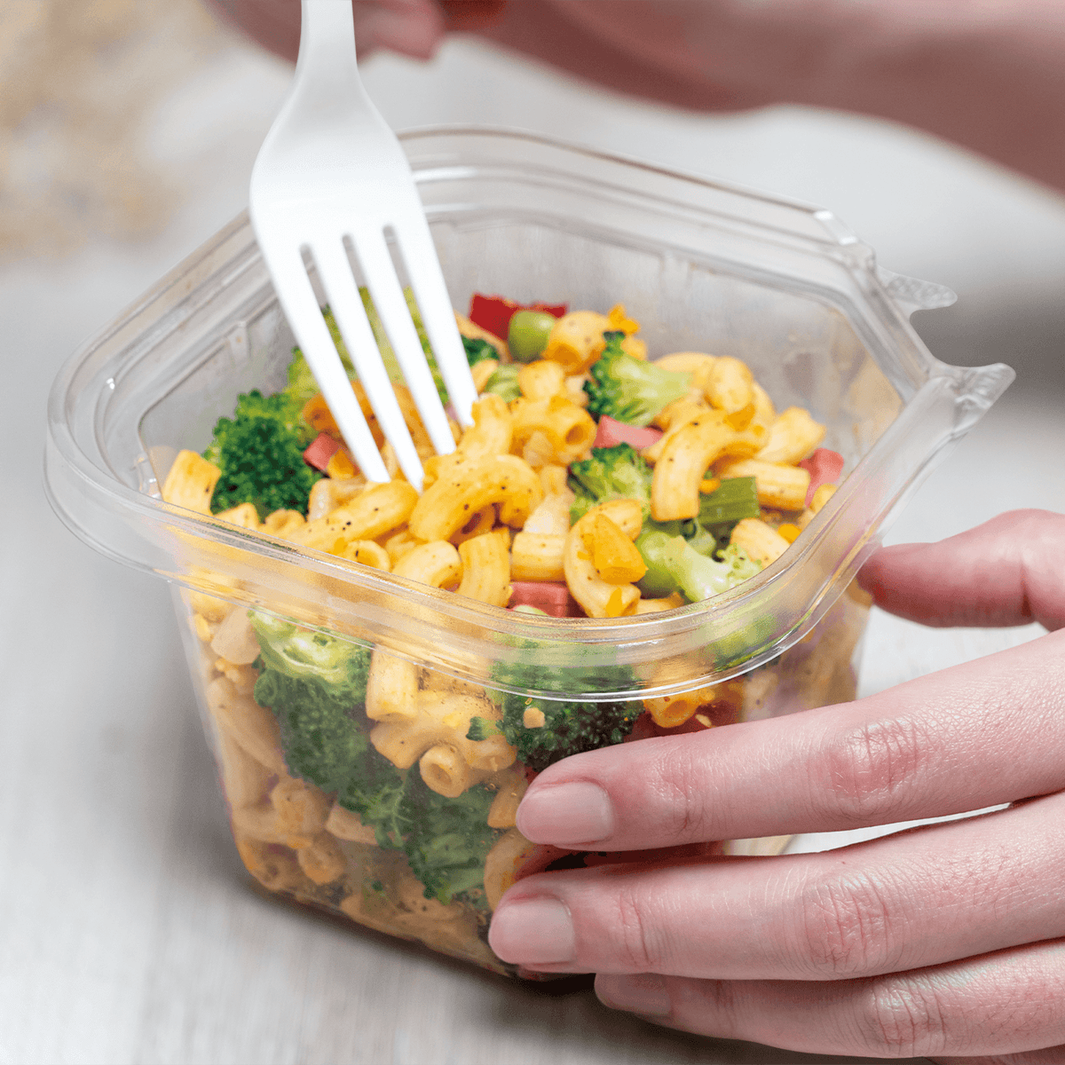 Karat 16 oz PET Tamper Resistant Square Container, Clear — 400 ct — product photo 3
