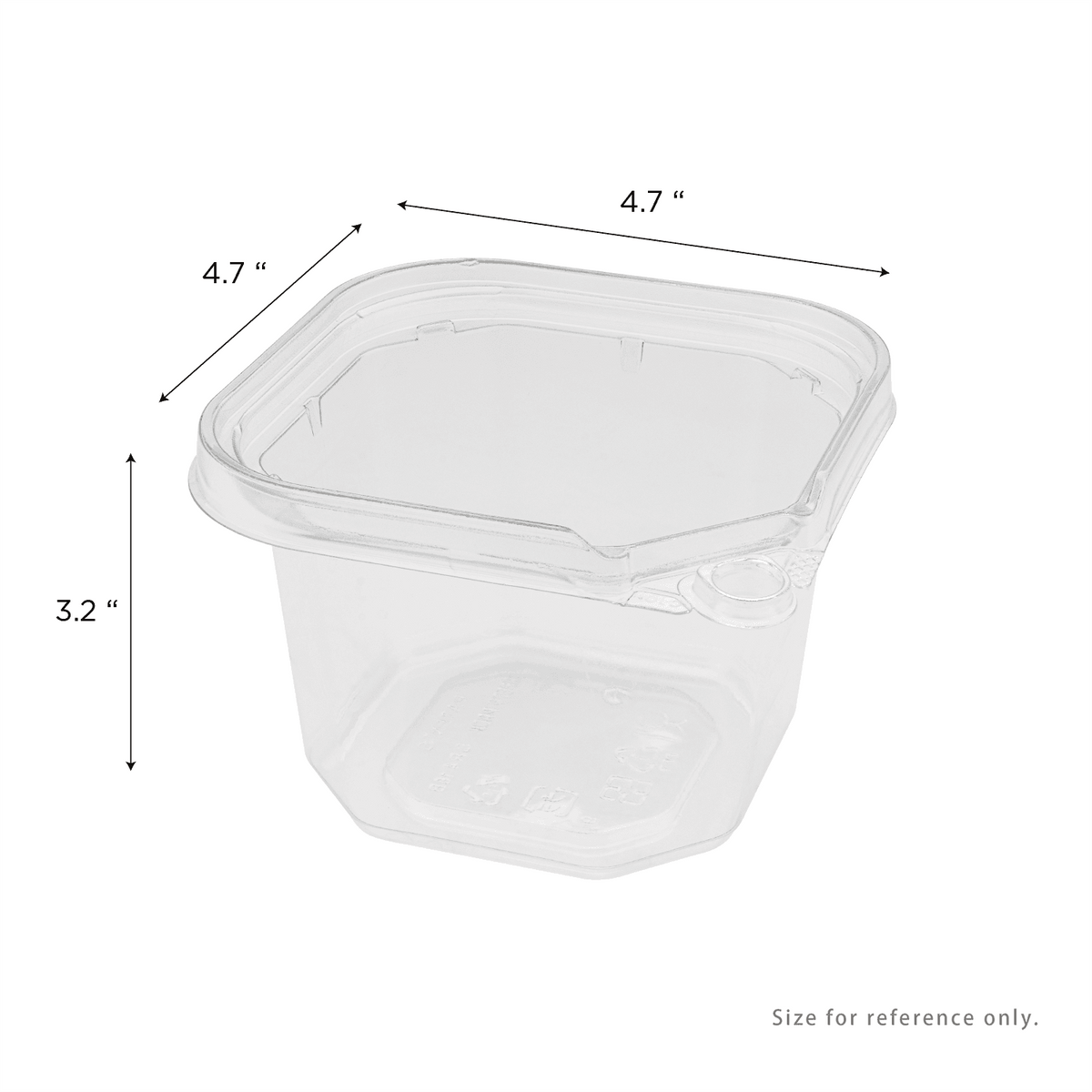 Karat 16 oz PET Tamper Resistant Square Container, Clear — 400 ct — product photo 5