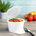 Karat 16 oz PP Hinged Inserts for 24-32 oz Paper Food Containers (142 mm) — 300 ct — product photo 3