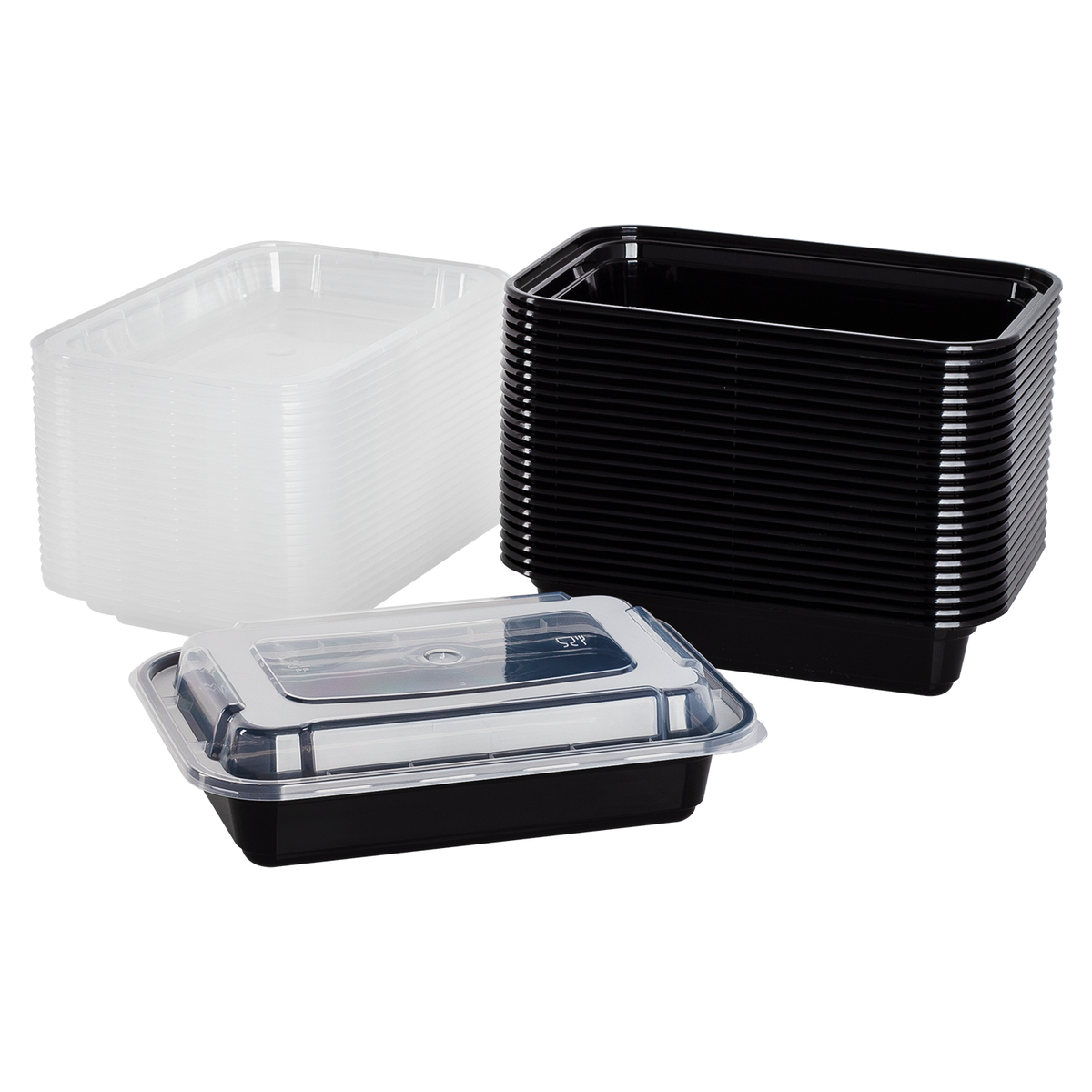 Karat 16 oz PP Injection Molded Microwaveable Rectangular Black Food Containers with lids — 150 sets — product photo 2