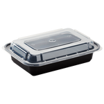 Karat 16 oz PP Injection Molded Microwaveable Rectangular Black Food Containers with lids — 150 sets — product photo 4