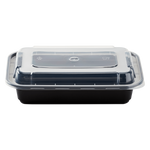 Karat 16 oz PP Injection Molded Microwaveable Rectangular Black Food Containers with lids — 150 sets — product photo 5