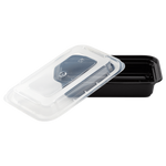 Karat 16 oz PP Injection Molded Microwaveable Rectangular Black Food Containers with lids — 150 sets — product photo 6