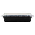 Karat 16 oz PP Injection Molded Microwaveable Rectangular Black Food Containers with lids — 150 sets — product photo 7