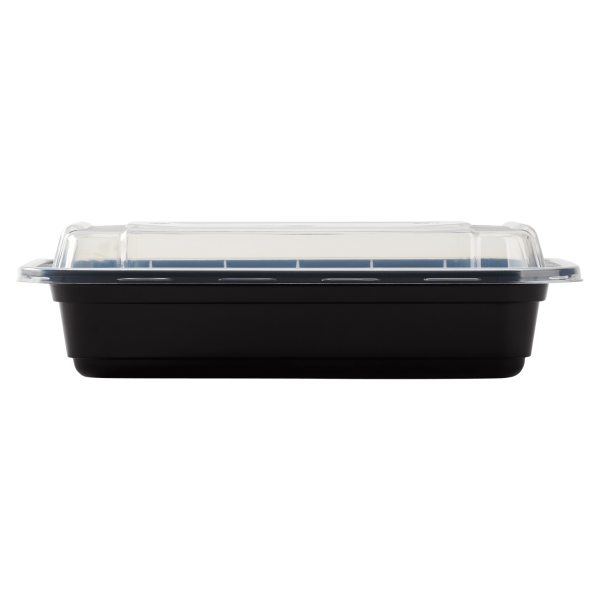Karat 16 oz PP Injection Molded Microwaveable Rectangular Black Food Containers with lids — 150 sets — product photo 7