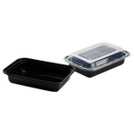 Karat 16 oz PP Injection Molded Microwaveable Rectangular Black Food Containers with lids — 150 sets — product photo 9