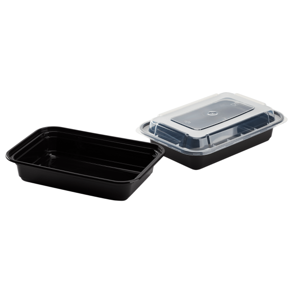 Karat 16 oz PP Injection Molded Microwaveable Rectangular Black Food Containers with lids — 150 sets — product photo 9