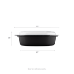 Karat 16 oz PP Microwaveable Oval Food Container with Clear Lid, Black — 150 sets — product photo 5