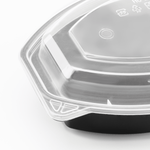 Karat 16 oz PP Microwaveable Oval Food Container with Clear Lid, Black — 150 sets — product photo 6