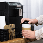 Karat 16 oz White Paper Coffee Cups with Black PP Sipper Lids & Cup Jackets — 250 sets — product photo 4