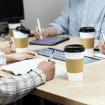 Karat 16 oz White Paper Coffee Cups with Black PP Sipper Lids & Cup Jackets — 250 sets — product photo 6