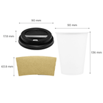 Karat 16 oz White Paper Coffee Cups with Black PP Sipper Lids & Cup Jackets — 250 sets — product photo 7