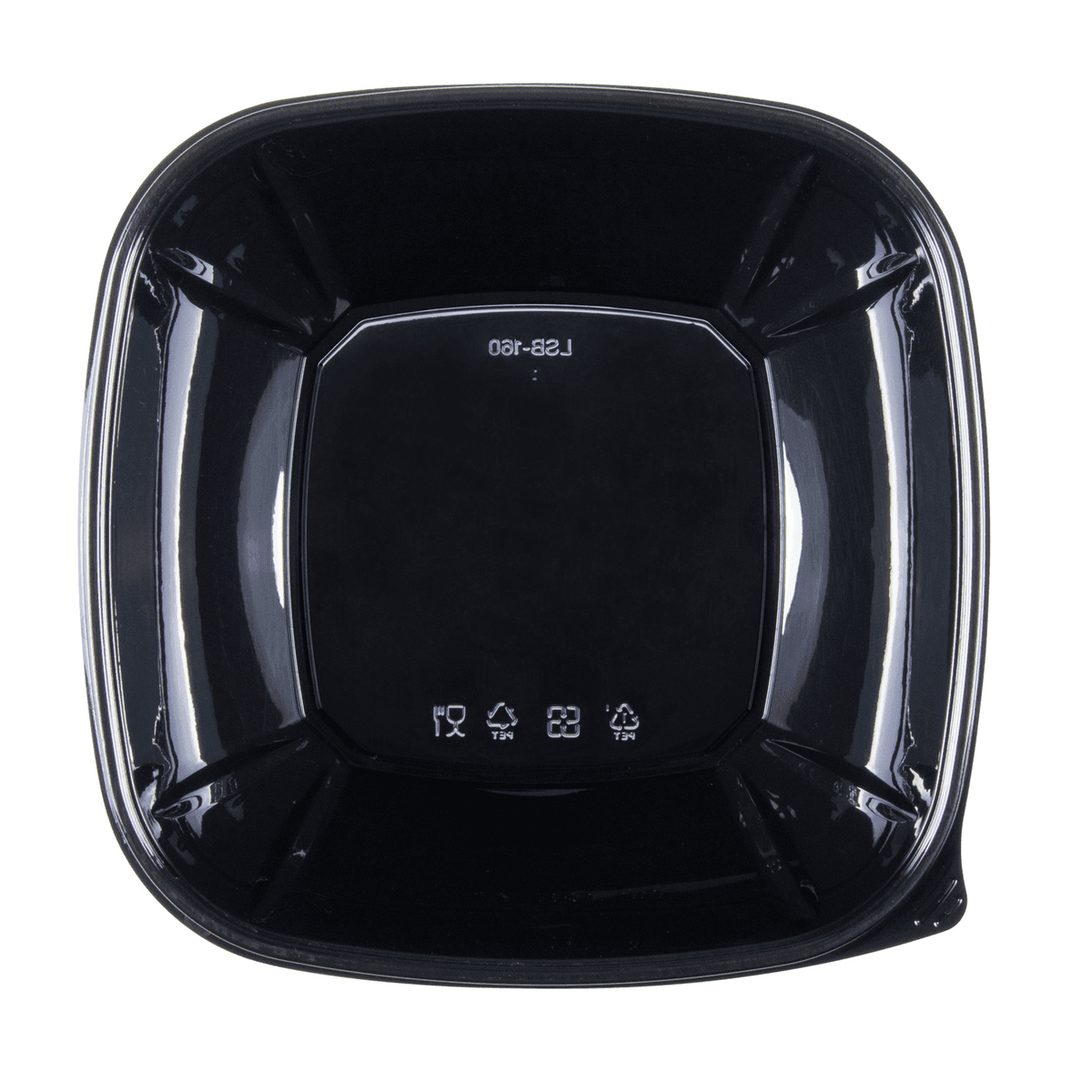 Karat 160 oz Square Disposable Salad Bowls, PET, Black — 50 ct — product photo 6