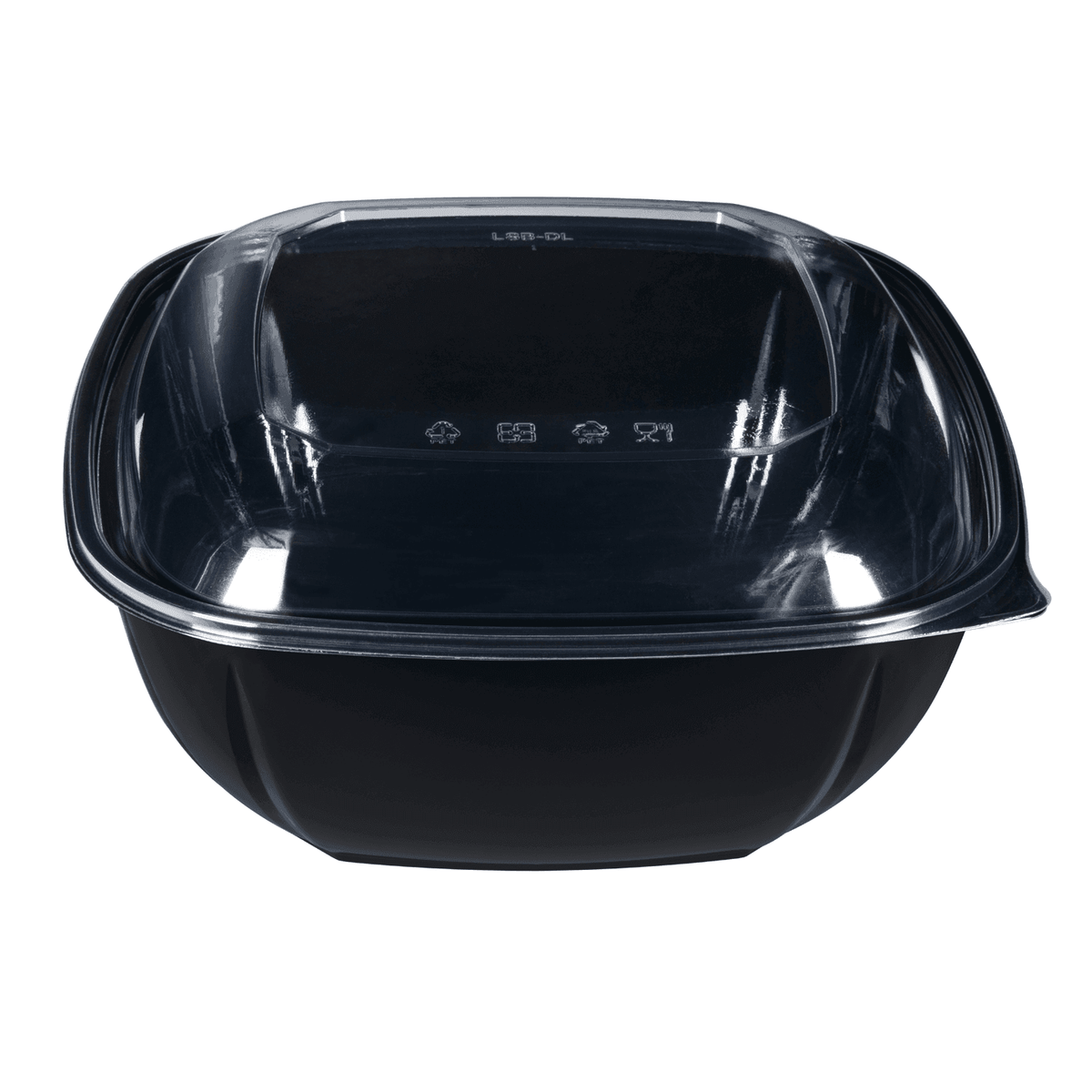 Karat 160 oz Square Disposable Salad Bowls, PET, Black — 50 ct — product photo 7
