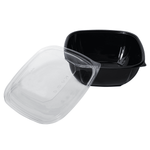 Karat 160 oz Square Disposable Salad Bowls, PET, Black — 50 ct — product photo 8