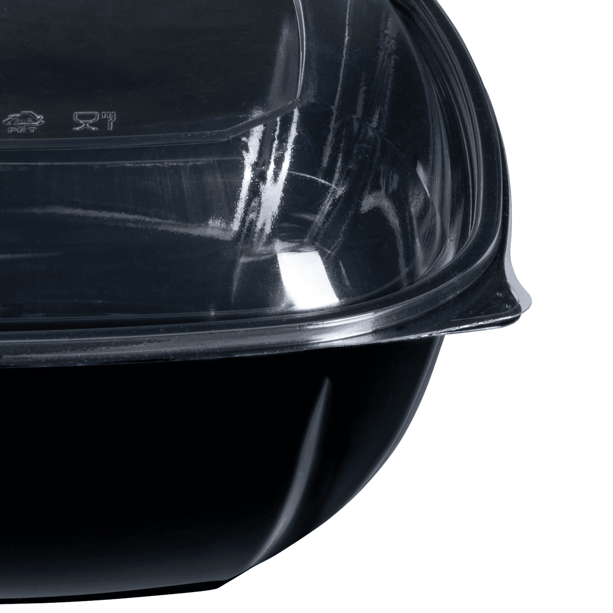 Karat 160 oz Square Disposable Salad Bowls, PET, Black — 50 ct — product photo 9
