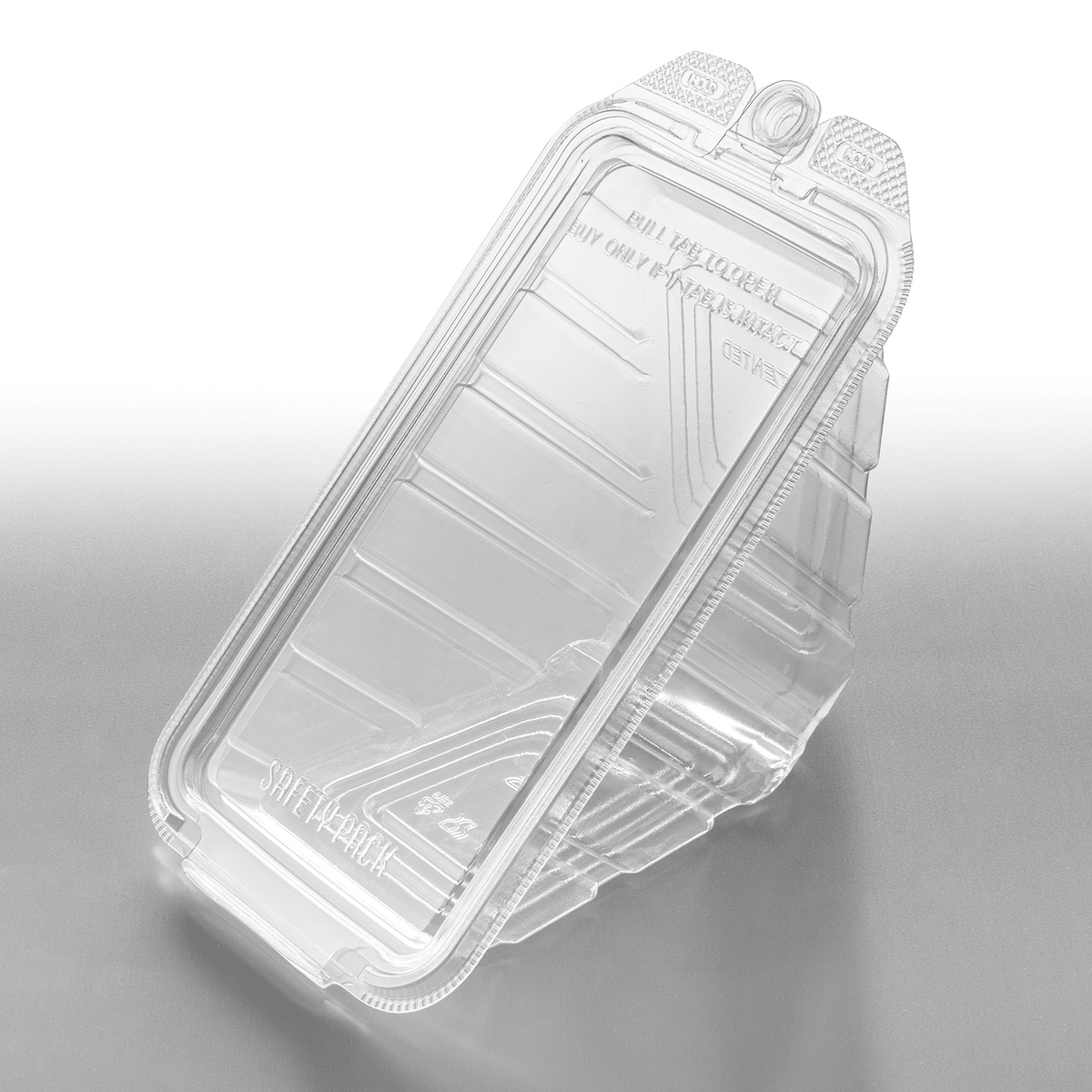 Karat 17oz PET Tamper Resistant Hinged Sandwich Wedge Container, Clear — 200 ct — product photo 2