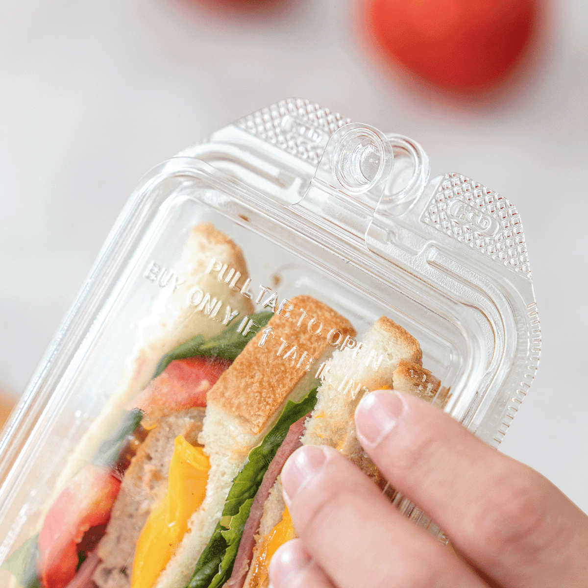 Karat 17oz PET Tamper Resistant Hinged Sandwich Wedge Container, Clear — 200 ct — product photo 3