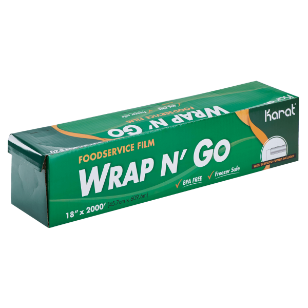 Karat 18" x 2000' WRAP N'GO Foodservice Film with Serrated Cutter — 1 Roll — product photo 2