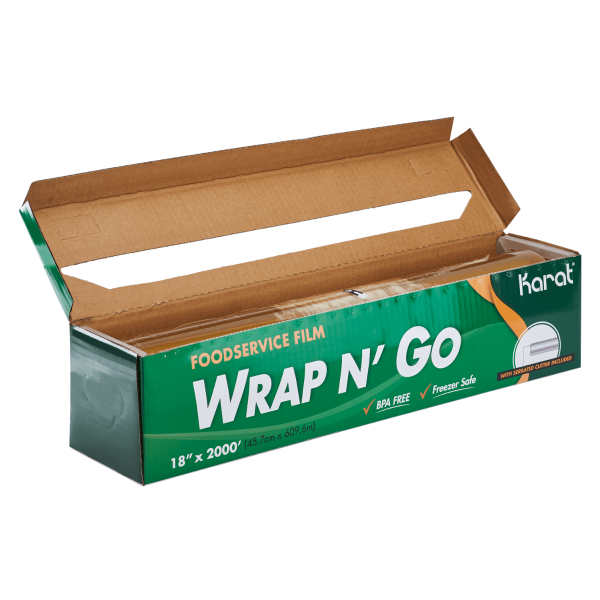 Karat 18" x 2000' WRAP N'GO Foodservice Film with Serrated Cutter — 1 Roll — product photo 3