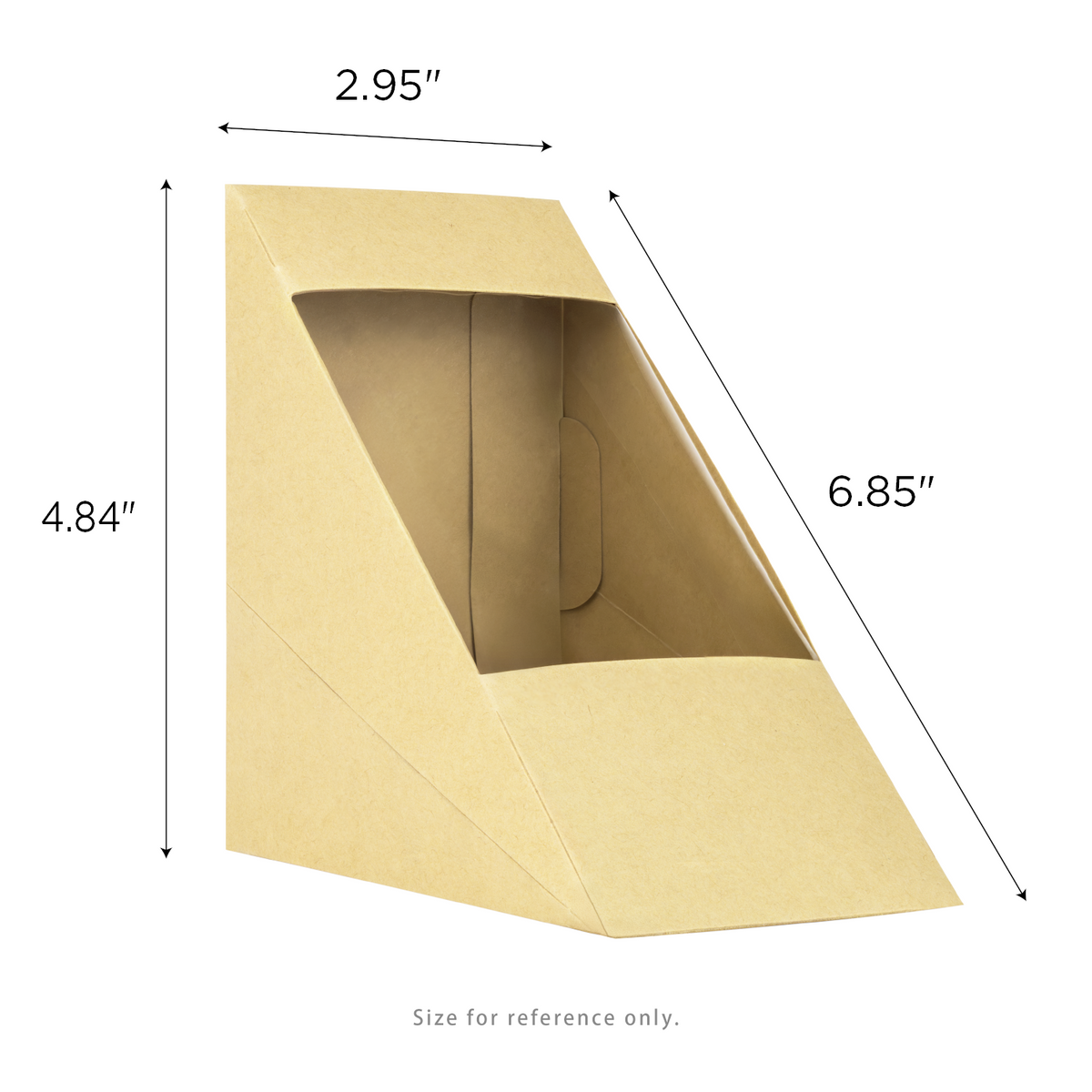 Karat 19oz Paper Sandwich Wedge Container with Window, Kraft — 500 ct — product photo 5