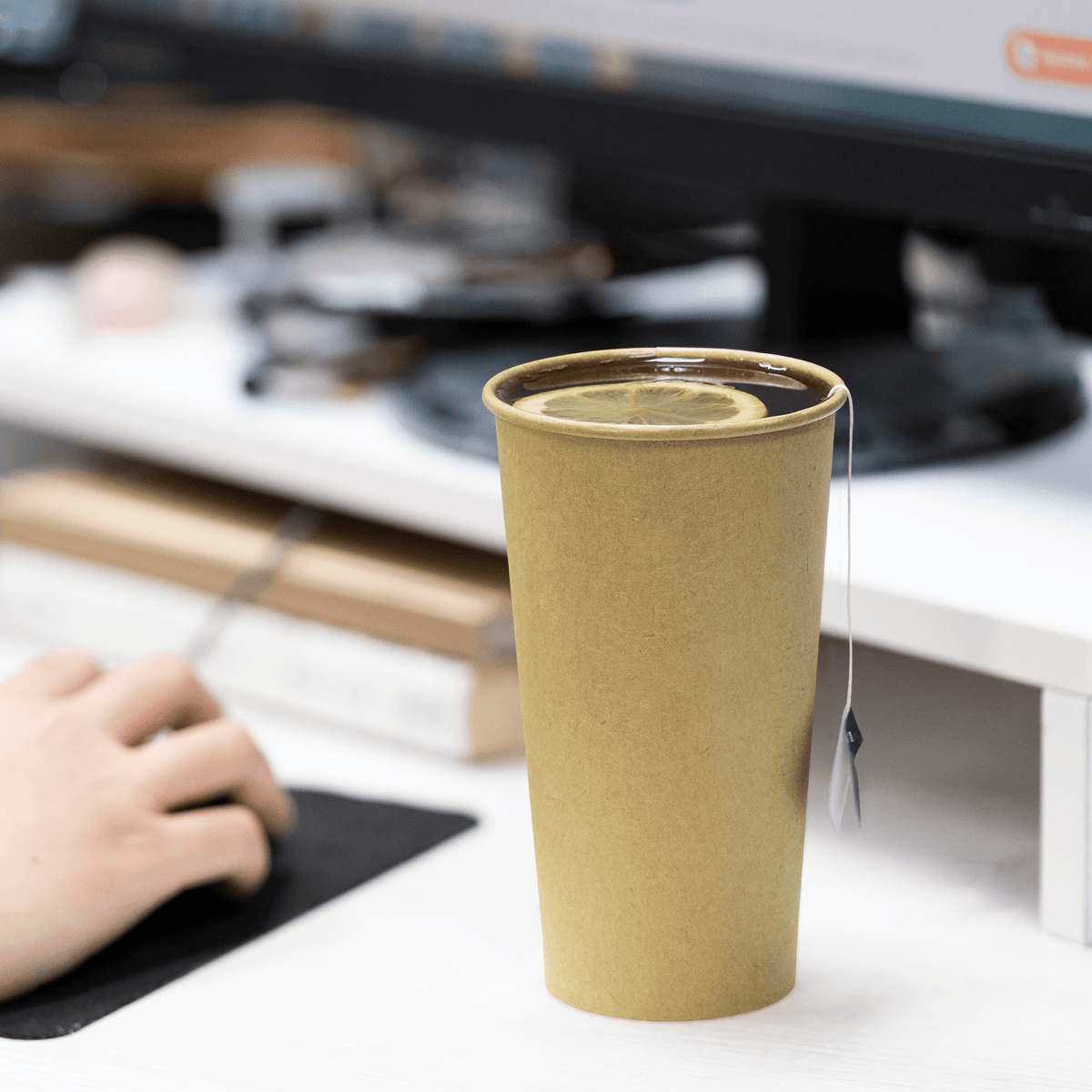Karat 20 oz Paper Coffee Cups, Kraft, 90 mm — 600 ct — product photo 3