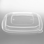 Karat 24-48 oz Square Disposable Bowl Lids, PET Container Lids, Clear — 300 ct — product photo 2