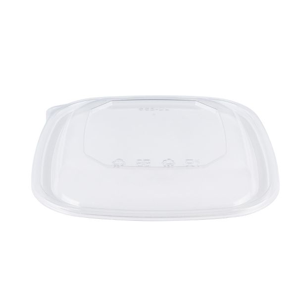 Karat 24-48 oz Square Disposable Salad Bowl Lids, PET, Clear — 300 ct — product photo 2
