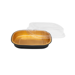 Karat 24 oz Black and Gold Aluminum Pans with PET Dome Lids — 100 sets — product photo 2