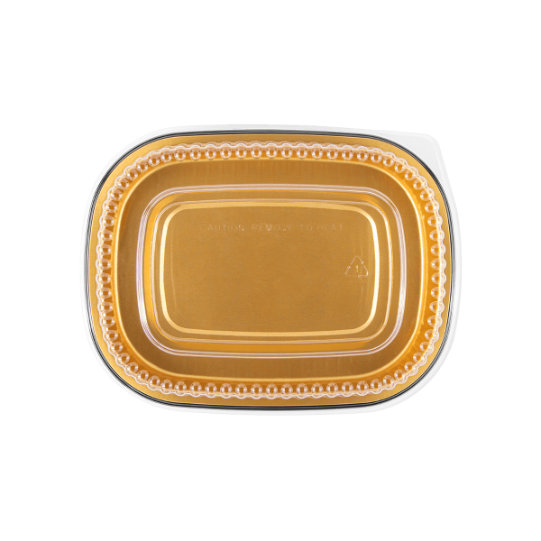 Karat 24 oz Black and Gold Aluminum Pans with PET Dome Lids — 100 sets — product photo 6
