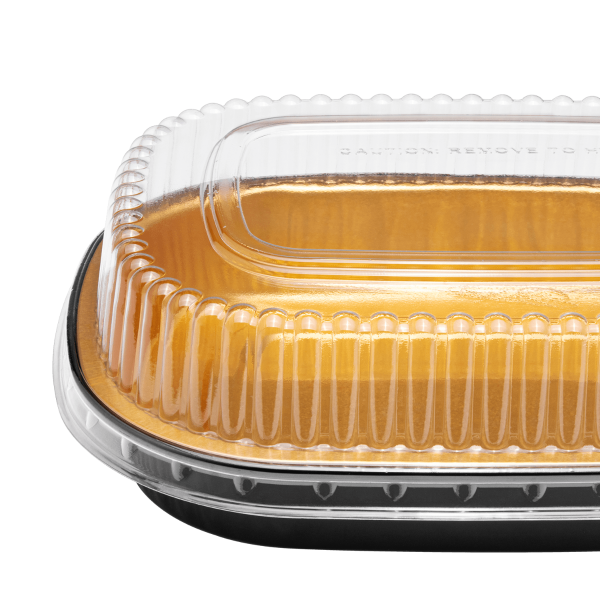 Karat 24 oz Black and Gold Aluminum Pans with PET Dome Lids — 100 sets — product photo 7