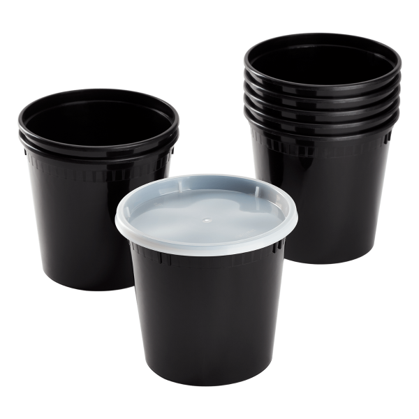 Karat 24 oz Deli Containers with Lids, Injection Molded PP, Black — 240 sets — product photo 2