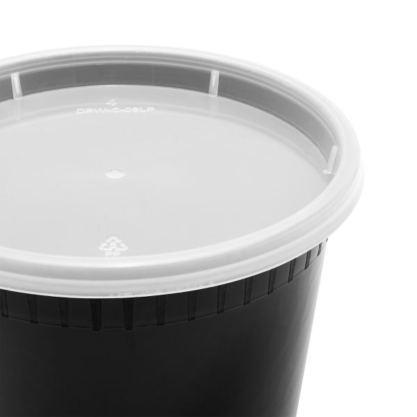Karat 24 oz Deli Containers with Lids, Injection Molded PP, Black — 240 sets — product photo 4