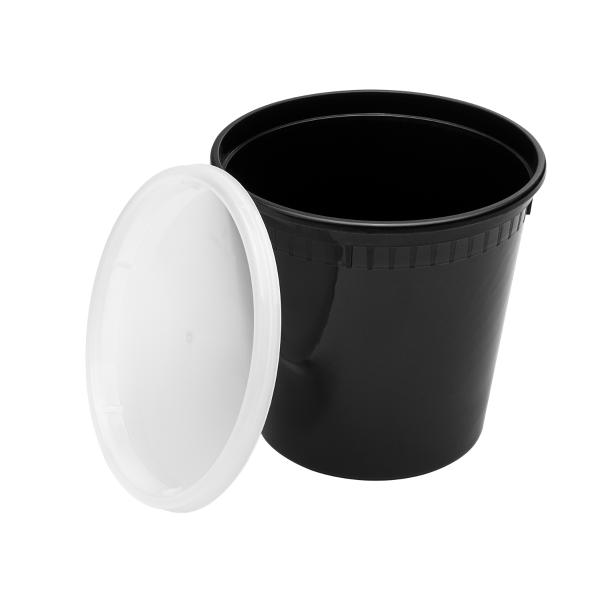 Karat 24 oz Deli Containers with Lids, Injection Molded PP, Black — 240 sets — product photo 5