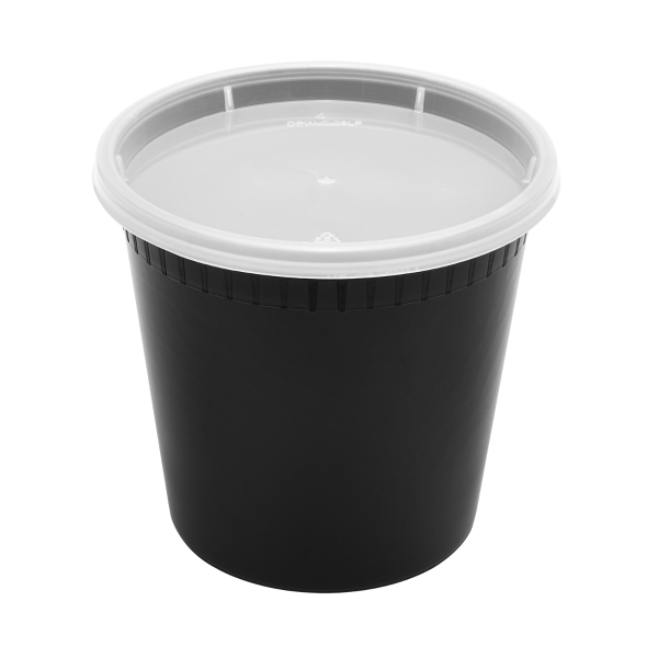 Karat 24 oz Deli Containers with Lids, Injection Molded PP, Black — 240 sets — product photo 6
