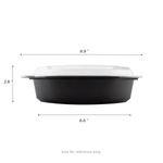 Karat 24 oz PP Microwaveable Oval Food Container with Clear Lid, Black — 150 sets — product photo 5