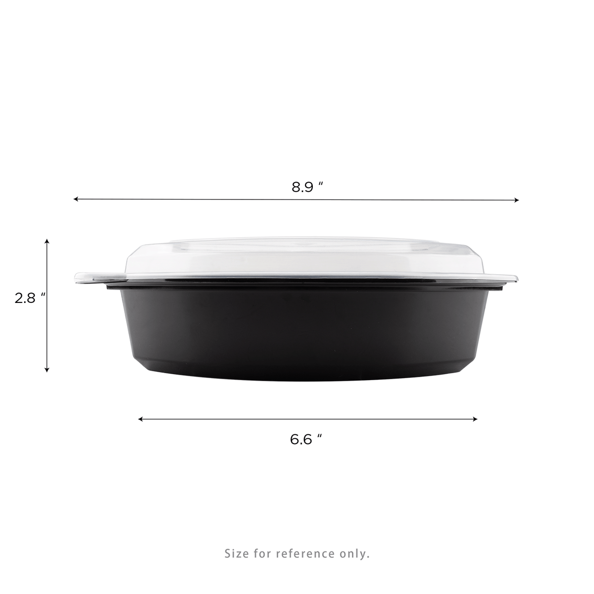 Karat 24 oz PP Microwaveable Oval Food Container with Clear Lid, Black — 150 sets — product photo 5