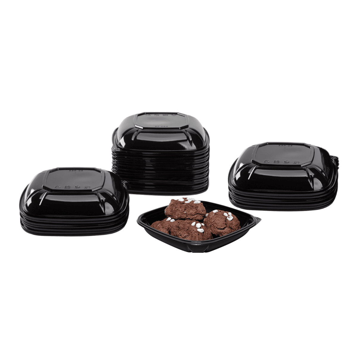 Karat 24 oz Square Disposable Salad Bowl, PET, Black — 300 ct — product photo 2