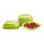 Karat 24 oz Square Disposable Salad Bowl, PET, Green — 300 ct — product photo 2
