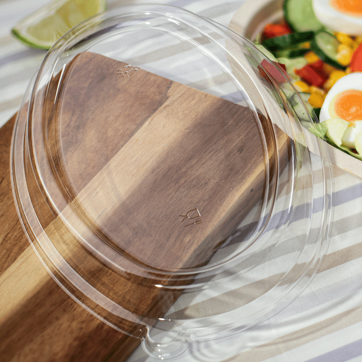 Karat 28 oz Burrito Bowl Dome Lids, PET — 300 ct