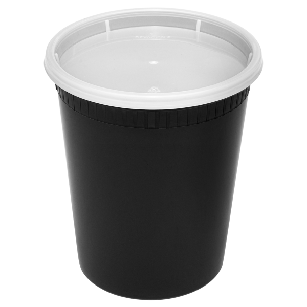 Karat 32 oz Deli Containers with Lids, Injection Molded PP, Black — 240 sets — product photo 2