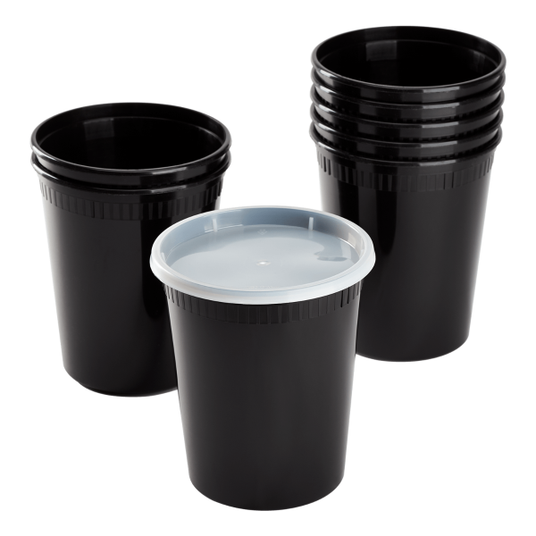 Karat 32 oz Deli Containers with Lids, Injection Molded PP, Black — 240 sets — product photo 6