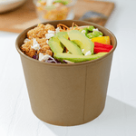 Karat 32 oz Paper Cold/Hot Food Container, Kraft — 600 ct