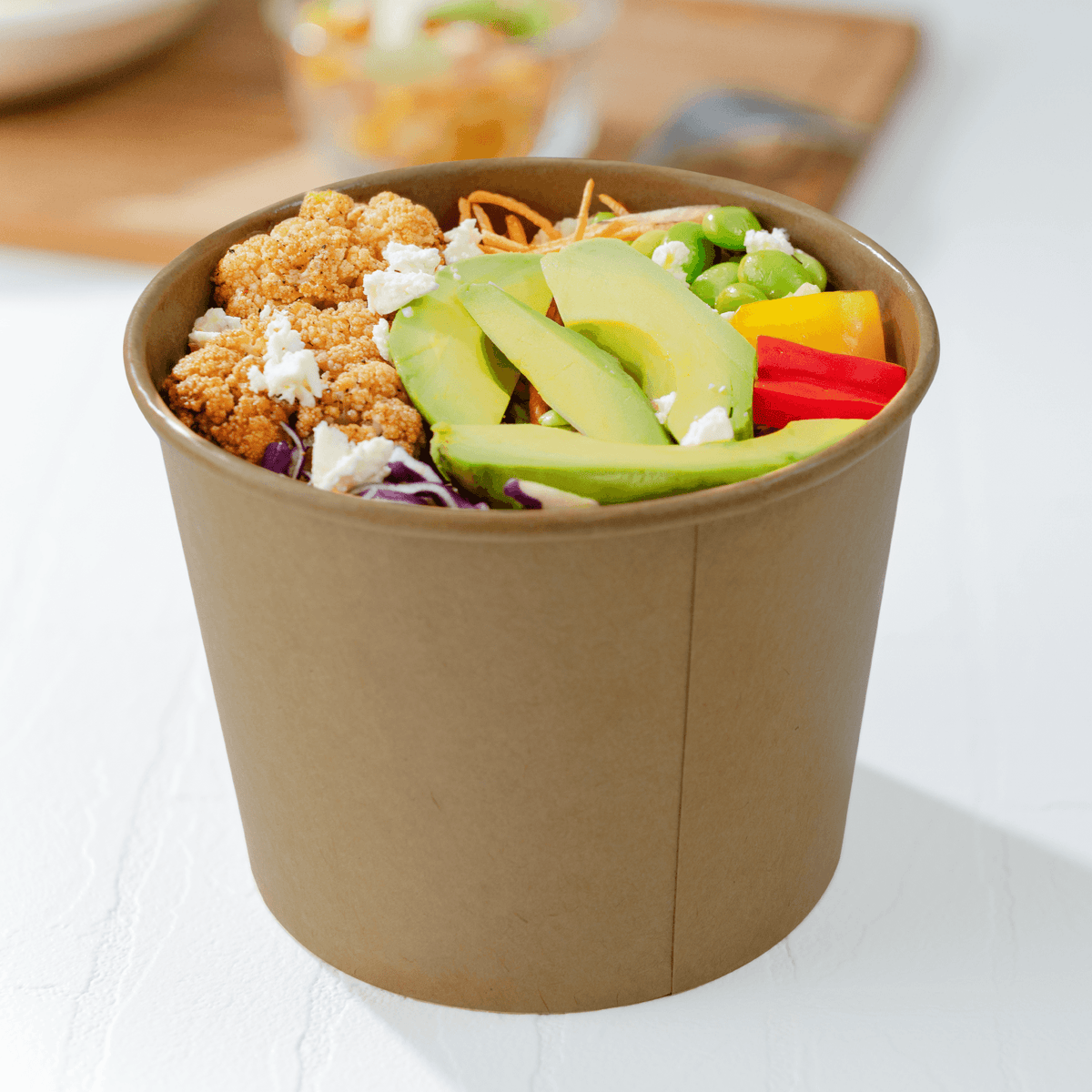 Karat 32 oz Paper Cold/Hot Food Container, Kraft — 600 ct