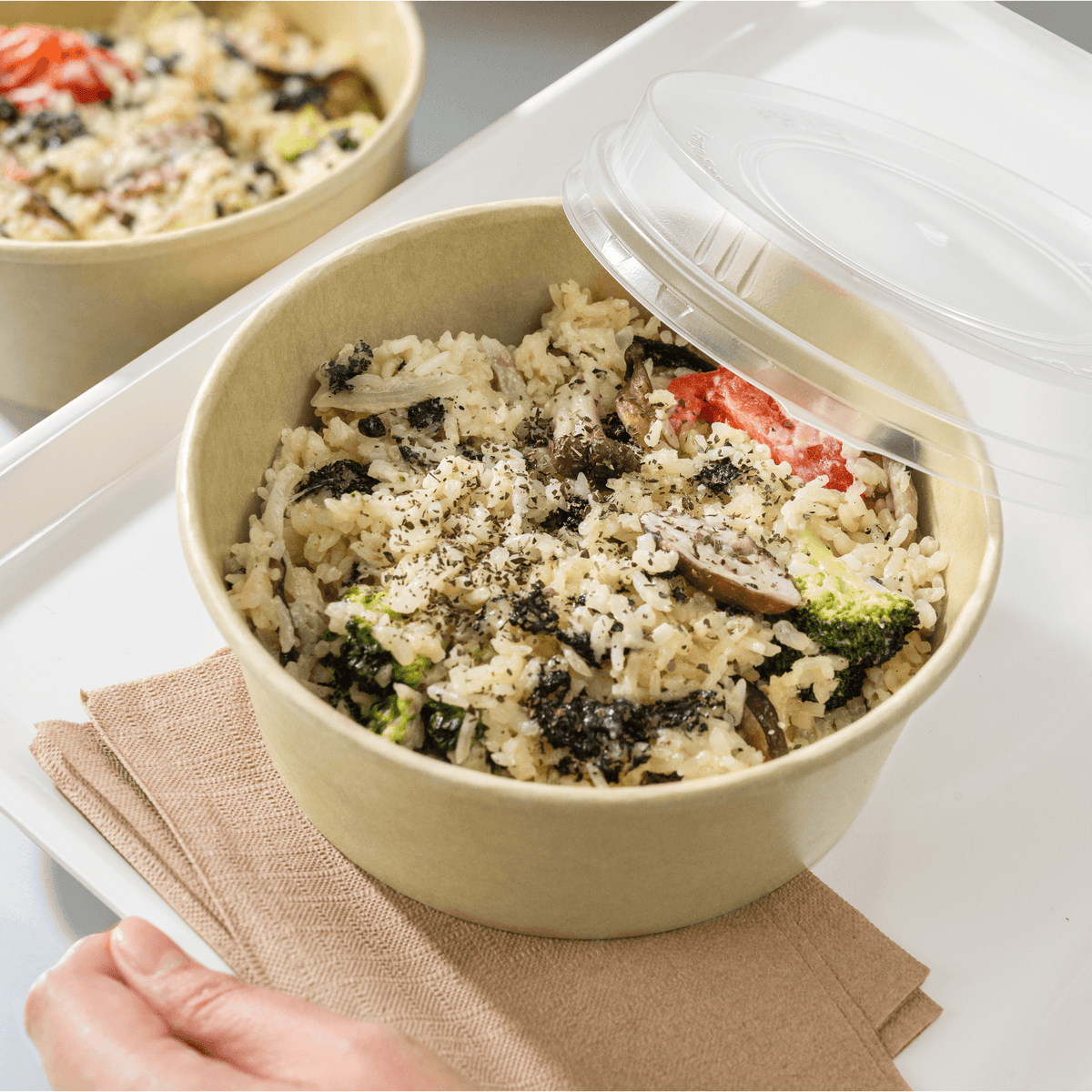 Karat 32 oz Paper Short Buckets, Kraft — 360 ct — product photo 3