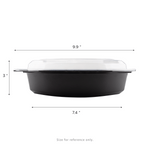 Karat 32 oz PP Microwaveable Oval Food Container with Clear Lid, Black — 150 sets — product photo 5