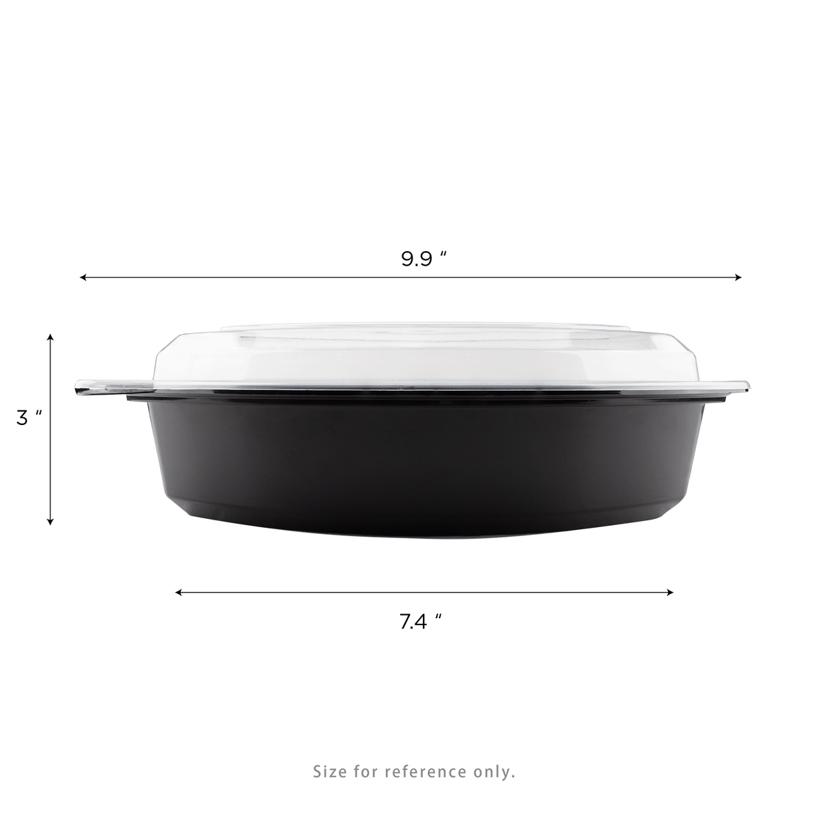 Karat 32 oz PP Microwaveable Oval Food Container with Clear Lid, Black — 150 sets — product photo 5
