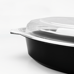 Karat 32 oz PP Microwaveable Oval Food Container with Clear Lid, Black — 150 sets — product photo 6