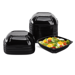 Karat 32 oz Square Disposable Salad Bowl, PET, Black — 300 ct — product photo 2