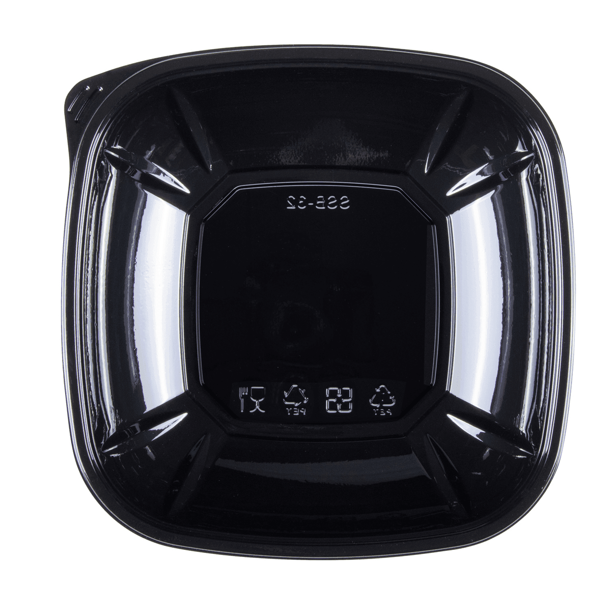 Karat 32 oz Square Disposable Salad Bowl, PET, Black — 300 ct — product photo 6